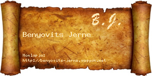 Benyovits Jerne névjegykártya
